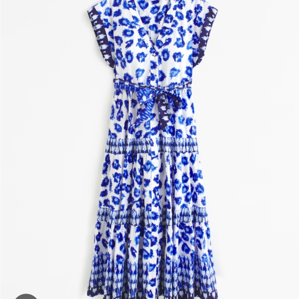 Abercrombie & Fitch Blue and White Floral Maxi Dress